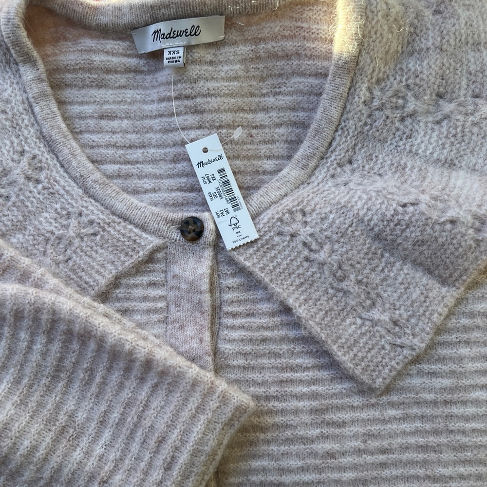 Madewell Pointelle-Collar Cardigan Sweater - Picture 7 of 9